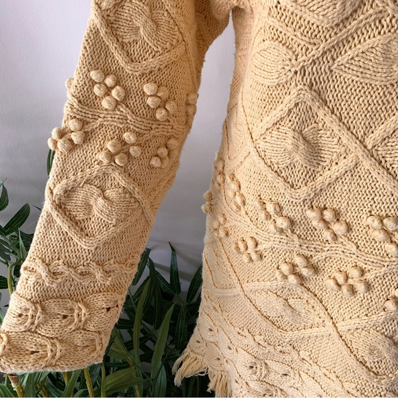 v i n t a g e :: Handknit Popcorn Cable Knit Braided Sweater Aran - Picture 12 of 15